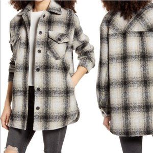 Thread and Supply Grey Plaid Shirt Jacket Sz M
